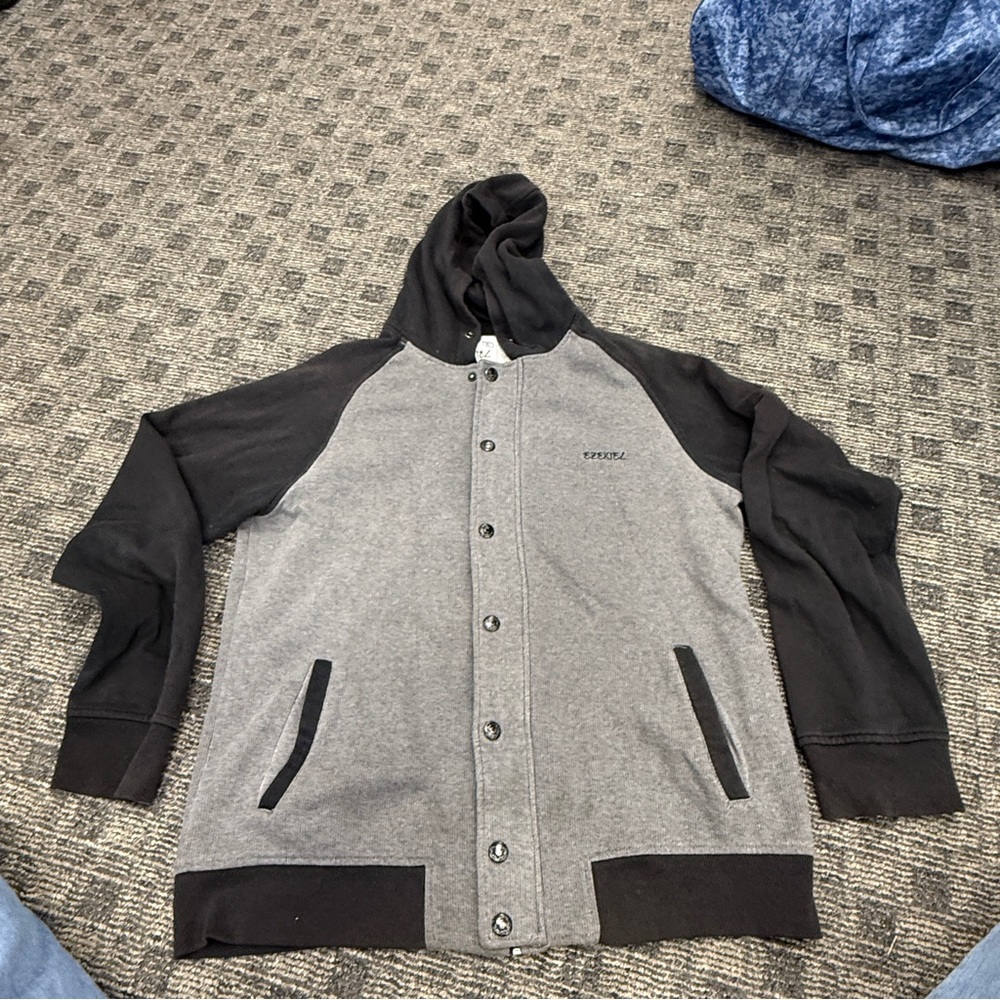 Ezekiel brand‎ men's varsity-style snap/zip hooded jacket  Xl